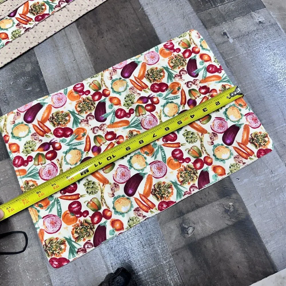 Vtg Vegetable Medley Place Mats set of 6 Colorful‎ Kitchen Farm